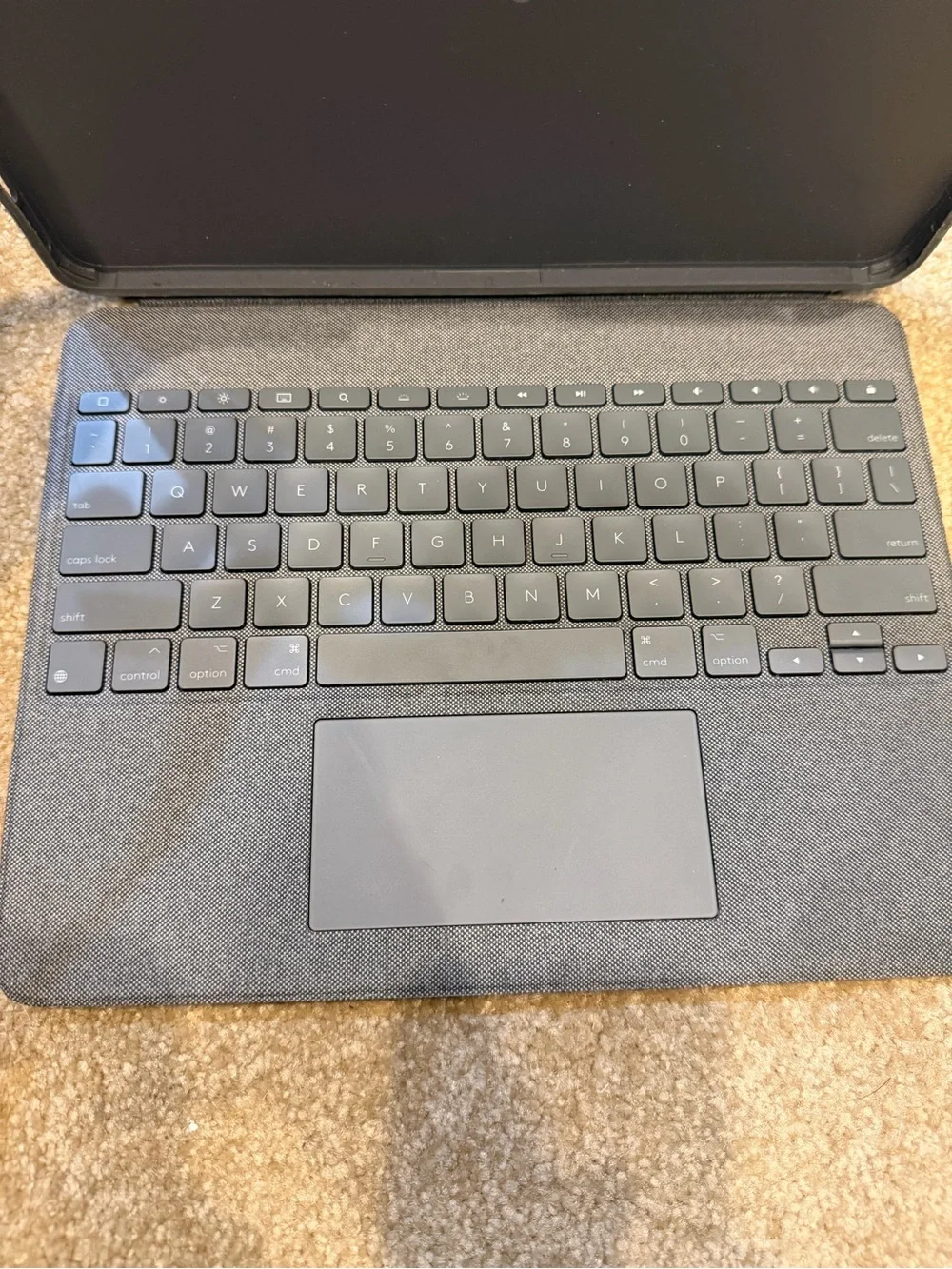 Logitech Gray Fabric Tablet Keyboard Case with Trackpad